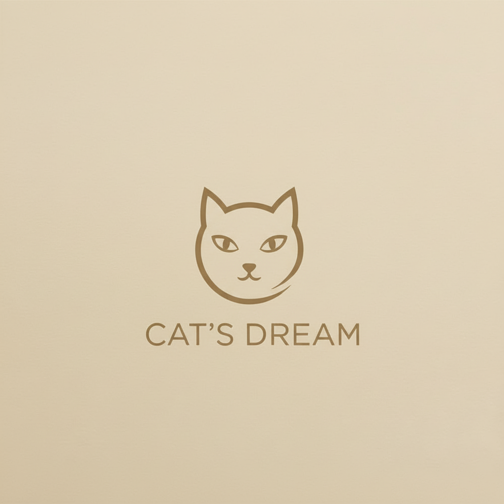 CAT'S DREAM Logo zentriert auf beigem Hintergrund